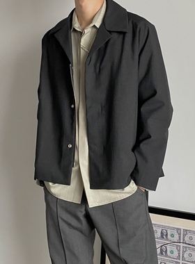 5折 CORNERSTONE 授权 炭灰  束绳西装领 日系羊毛棉服道袍夹克