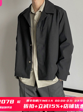 5折 CORNERSTONE 授权 炭灰  束绳西装领 日系羊毛棉服道袍夹克