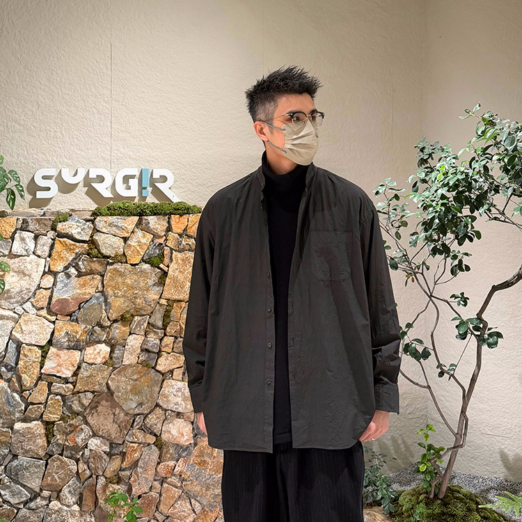 YOKO SAKAMOTO官方授权 日本制  天然手工柿染小立领棉质衬衫外套