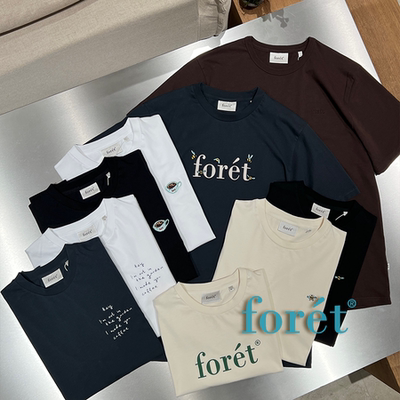 foret 丹麦设计师品牌 多色简约LOGO印花圆领短袖T恤 SURGIR