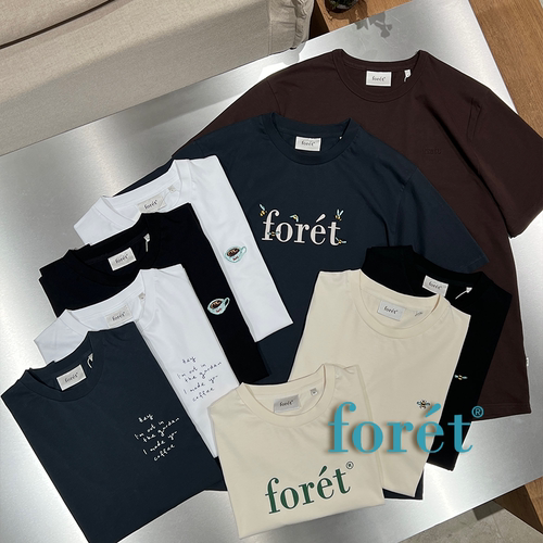 foret 丹麦设计师品牌 多色简约LOGO印花圆领短袖T恤 SURGIR