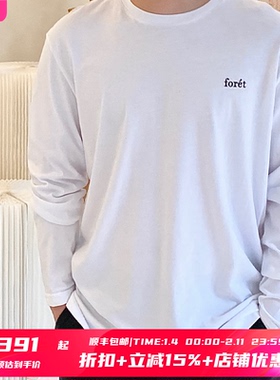 6折 北欧设计师品牌 foret 三色LOGO印花长袖T恤 SURGIR买手店