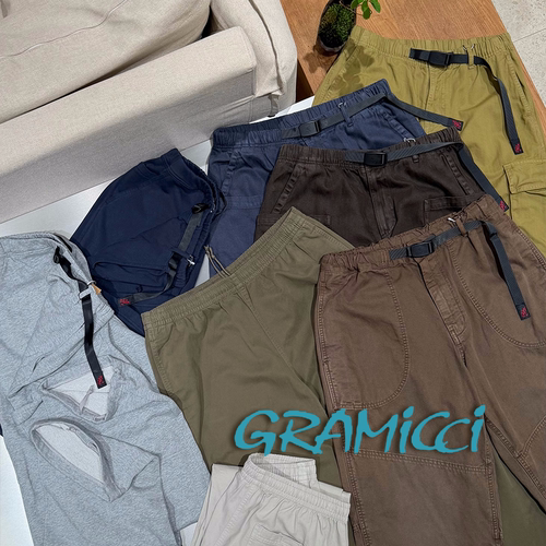 Gramicci 小野人官方授权26AW 松紧腰系扣口袋工装运动休闲裤合集