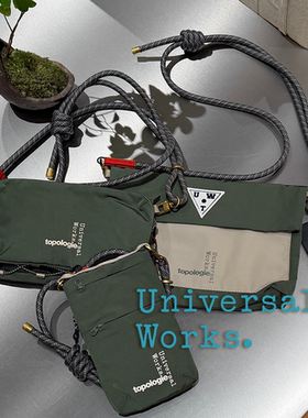Universal Works x Topologie联名 户外单肩斜跨手机包 附登山绳