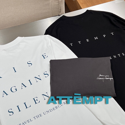 7折 ATTEMPT官方授权 黑色日系LOGO印花圆领长袖T恤 SURGIR买手店