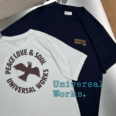 Universal Works官方授权 简约主题slogan印花棉质轻薄短袖T恤
