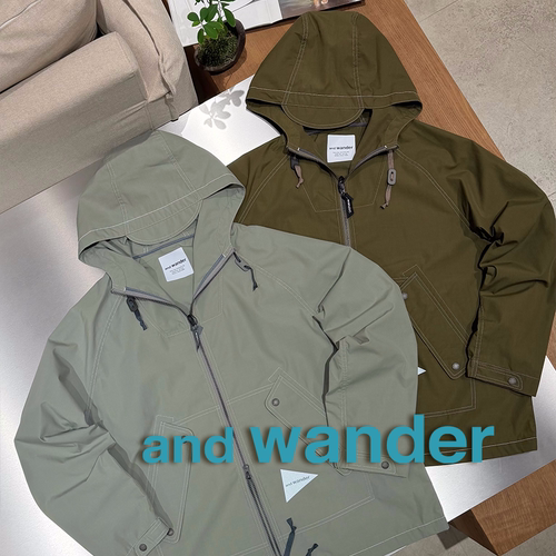 and wander授权26SS 两色户外风辑线反光logo口袋连帽夹克 男女款