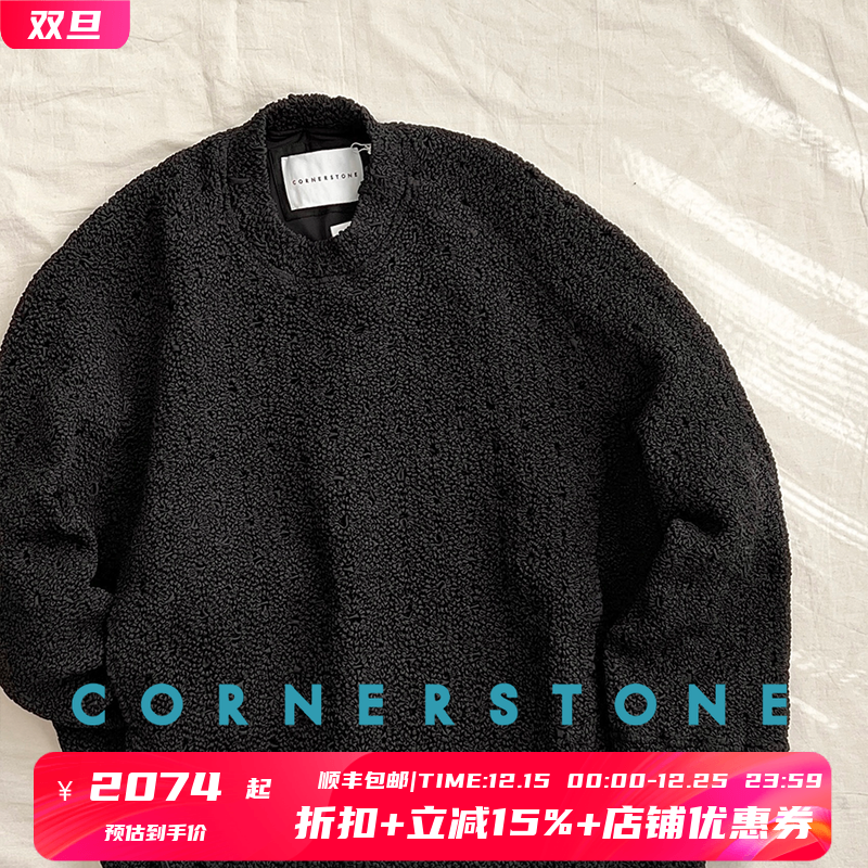 CORNERSTONE褶皱肌理感套头卫衣