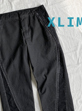 6折 XLIM授权 炭黑做旧粗制肌理弧形立体拼接休闲裤 SURGIR买手店