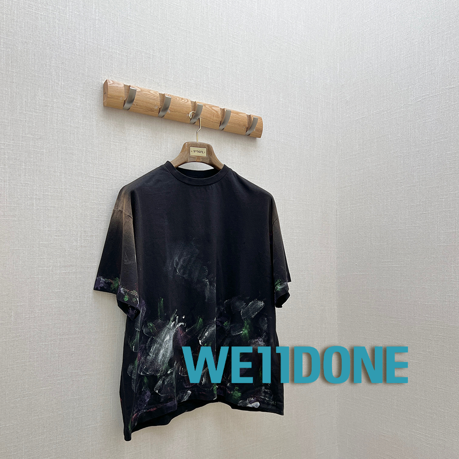 WE11DONE油漆涂鸦印花短袖T恤