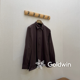 Goldwin官方授权 咖啡色科技轻量化翻领抓绒保暖衬衫外套 GM55301