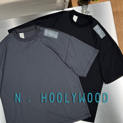 7折 混纺款 N.HOOLYWOOD军事线 25SS日产定番速干廓形标签短袖T恤