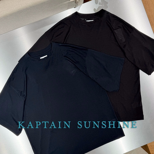 KAPTAIN SUNSHINE官方授权 日本制 两色可水洗丝绸垂感短袖T恤 现