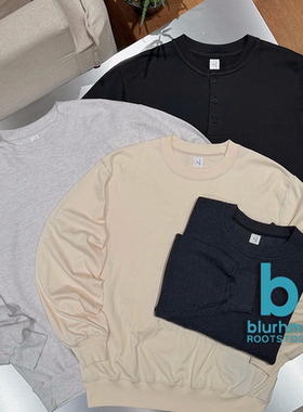 blurhms ROOTSTOCK授权 日本制 简约华夫格纯棉圆领长袖打底衫