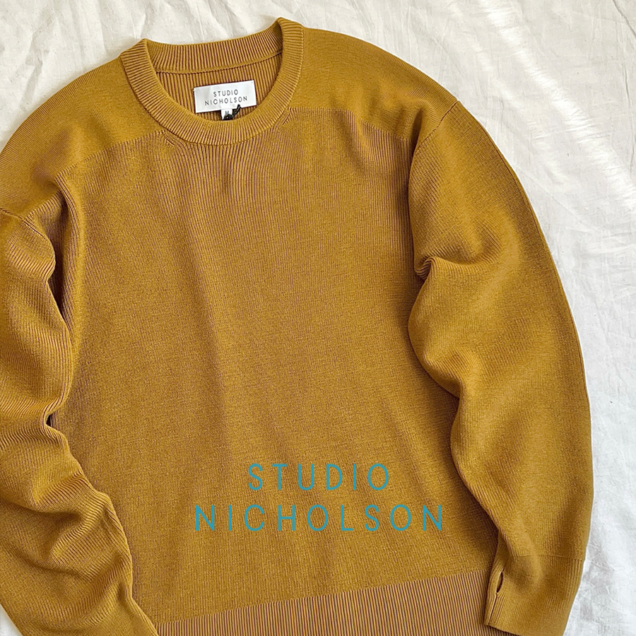 6折 STUDIO NICHOLSON授权 PARKE 姜黄日系美利奴羊毛套头针织衫
