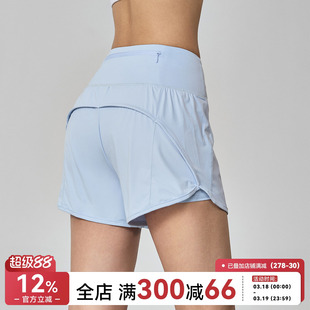 Mitaogirl假两件防走光网球裙裤女舒适透气运动短裤训练瑜伽裤夏