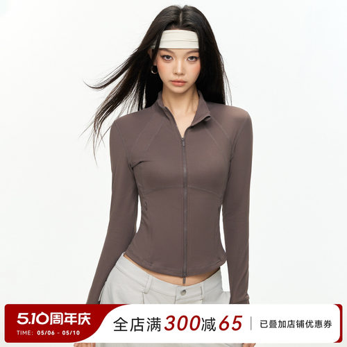 Mitaogirl双拉链瑜伽服外套女