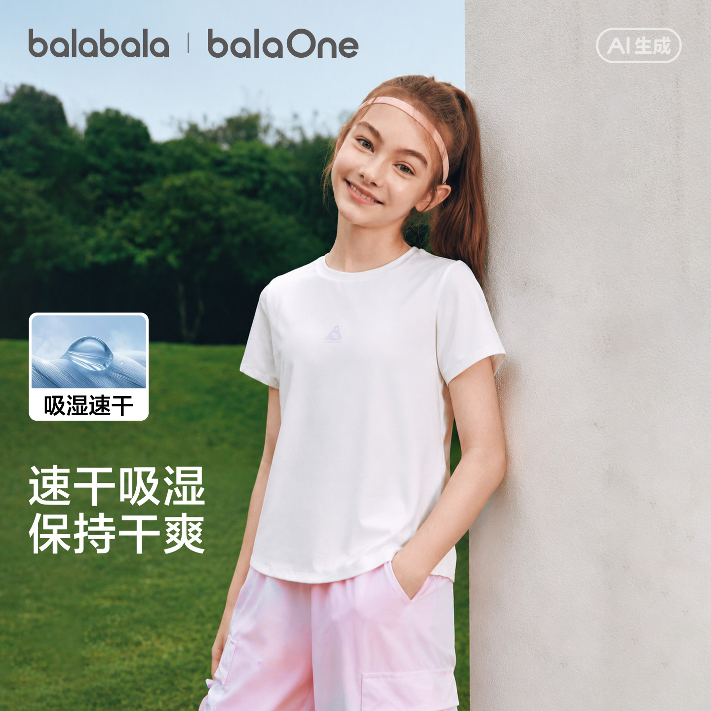 巴拉巴拉短袖T恤夏季新款速干衣图片