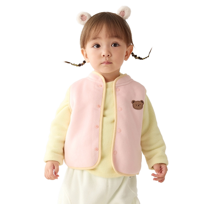 巴拉巴拉儿童马甲天鹅绒两面穿冬