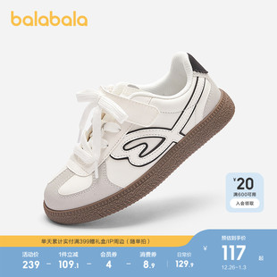 儿童板鞋 巴拉巴拉童鞋 女童复古百搭2025春秋新德训鞋 商场同款