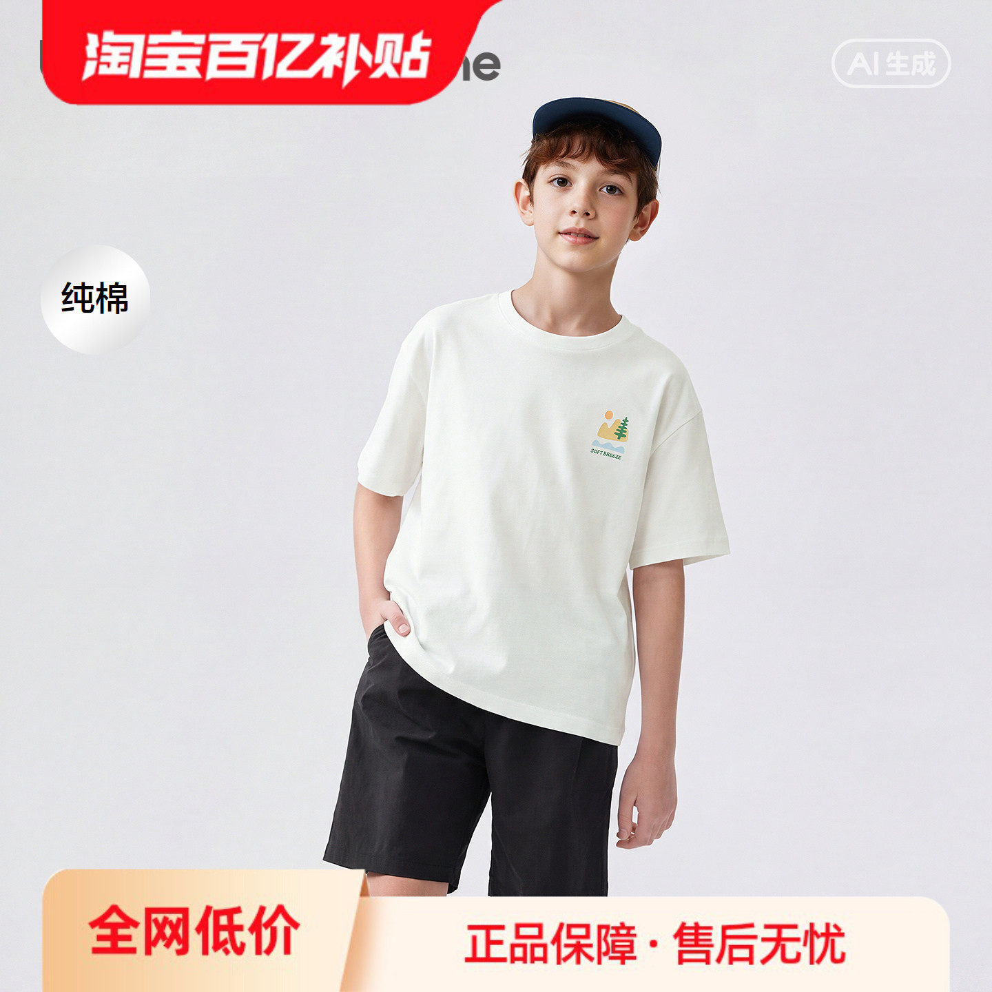 巴拉巴拉童装儿童短袖t恤男童女童2026新款夏装纯棉速干亲子上衣