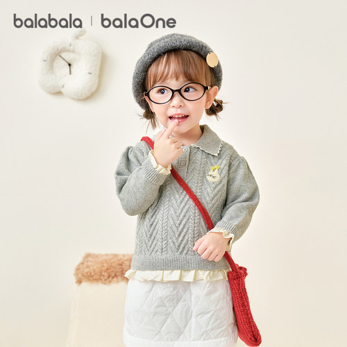 巴拉巴拉balaOne毛衣女童假两件