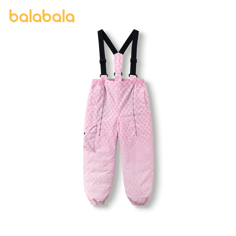 巴拉巴拉羽绒裤女童背带裤防护潮