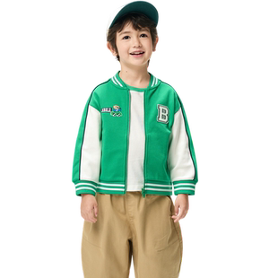 巴拉巴拉童装男童外套儿童秋冬装女童摇粒绒上衣拼接撞色亲子装