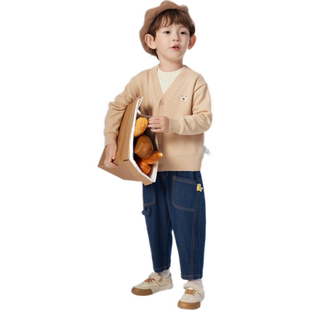 巴拉巴拉童装儿童毛衣男女童2026新款春装针织开衫红色毛衫拜年服