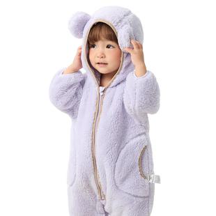 巴拉巴拉新生婴儿连体衣秋冬宝宝衣服哈衣爬服2026新款红色珊瑚绒