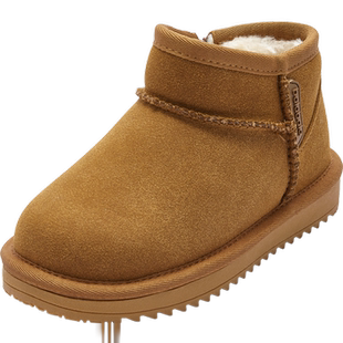 巴拉巴拉童鞋雪地靴短靴加绒加厚鞋棉靴新冬靴子防泼水保暖潮鞋子