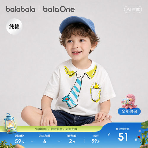 巴拉巴拉balaOne短袖t恤男女童装