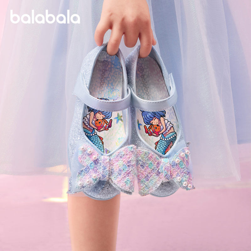 巴拉巴拉童鞋儿童公主鞋女童凉鞋秋季软夜光文艺风玛丽珍鞋小皮鞋