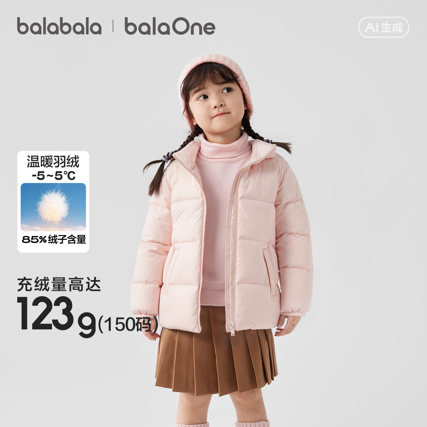 巴拉巴拉童装儿童羽绒服男童女童衣服新款冬装亲子装保暖宝宝外套