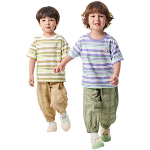 巴拉巴拉童装儿童t恤男童短袖女童宝宝上衣轻薄新款夏季吸湿速干