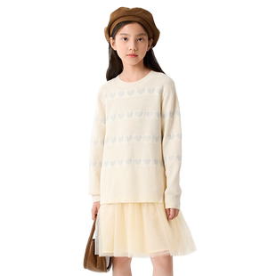 巴拉巴拉儿童连衣裙秋冬季女童网纱拼接裙子中大童洋气甜美时尚潮