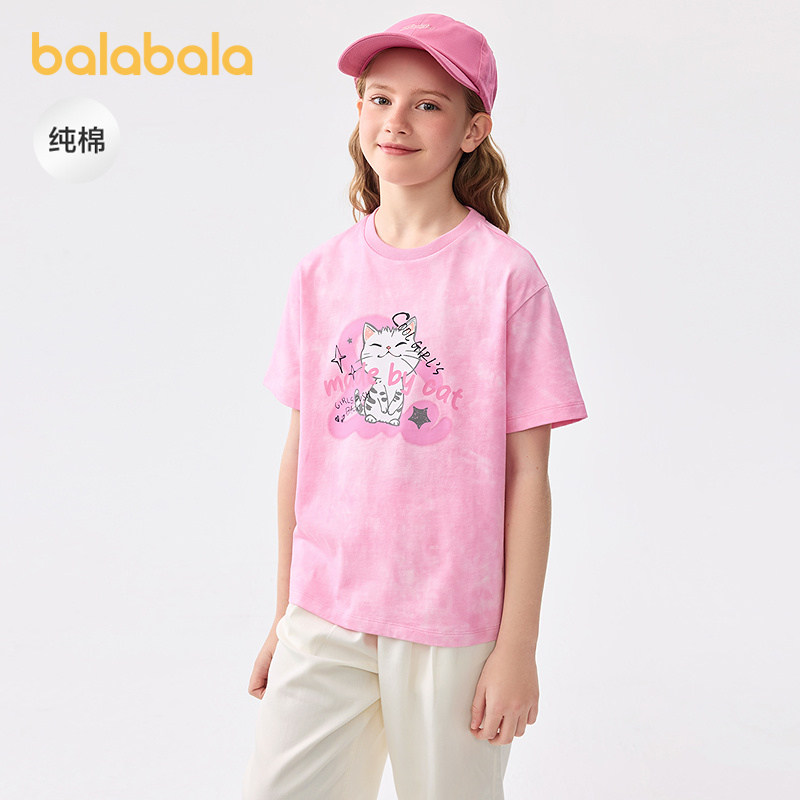 巴拉巴拉短袖t女童速干纯棉上衣图片