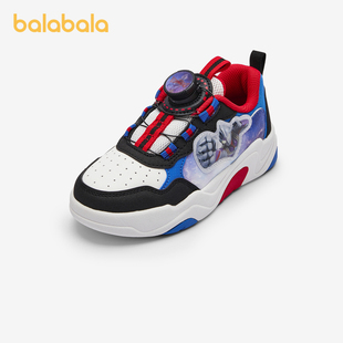 巴拉巴拉童鞋儿童运动鞋男童板鞋春秋舒适透气旋钮扣鞋子校园潮流
