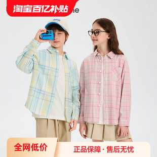 春装 巴拉巴拉童装 宝宝女童男童2026新款 衬衫 宽松格纹百搭 儿童长袖