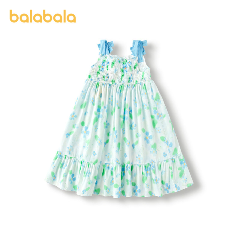 巴拉巴拉童装儿童连衣裙女童裙子小童宝宝夏季新款满印吊带裙洋气