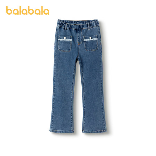 儿童牛仔裤洋气百搭休闲复古裤子