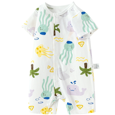 巴拉巴拉新生儿连体衣全棉哈衣夏