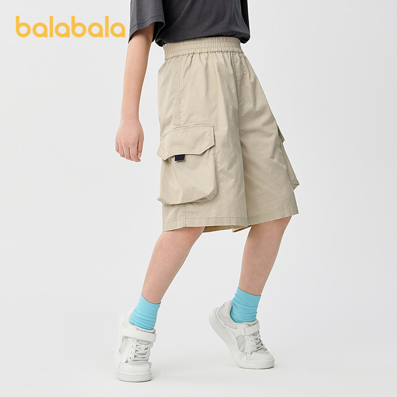 巴拉巴拉童装儿童短裤男童夏季工装中裤速干凉感薄款透气潮酷