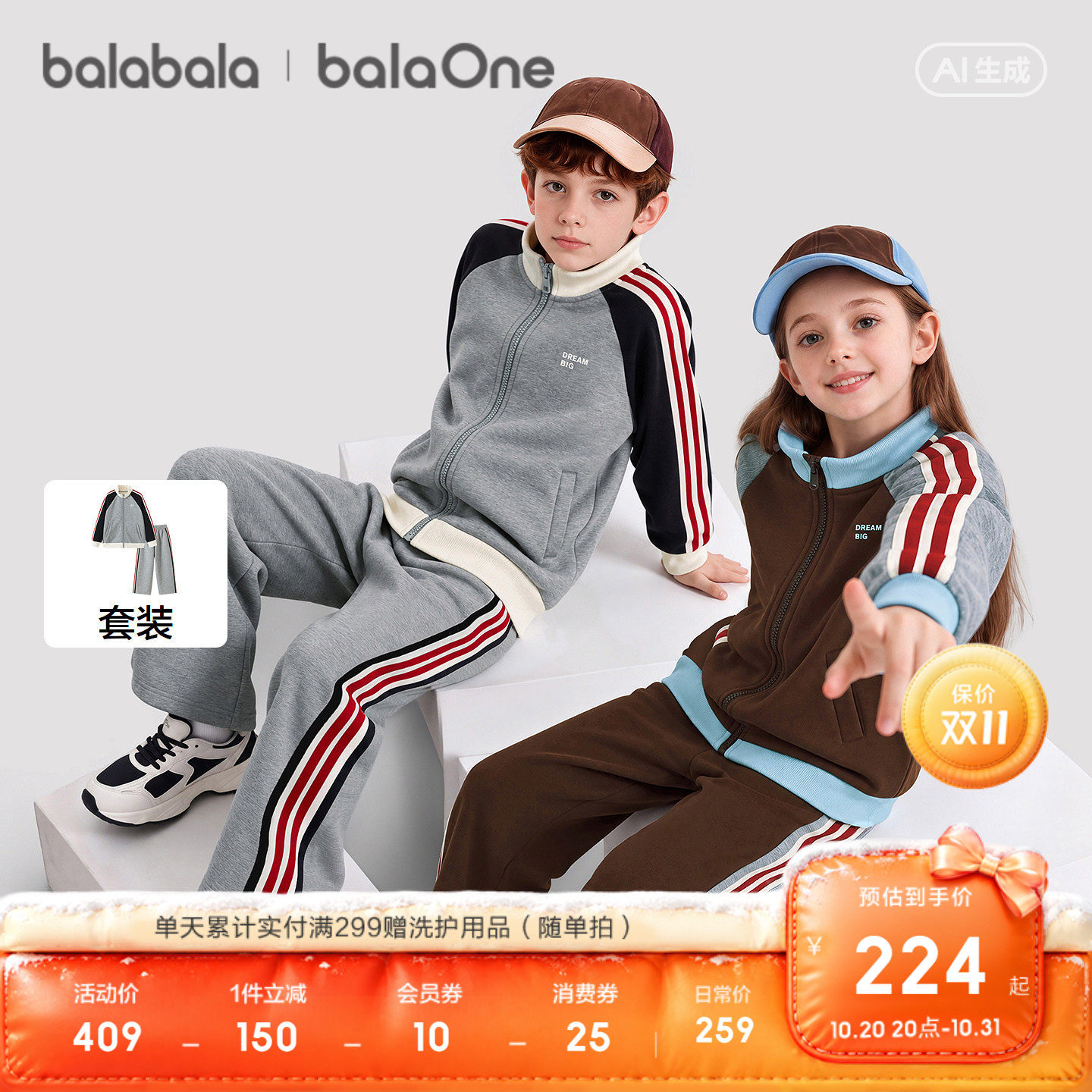 巴拉巴拉balaOne套装男童两件套