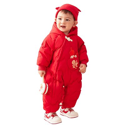 巴拉巴拉婴儿连体衣新生抱衣纯棉