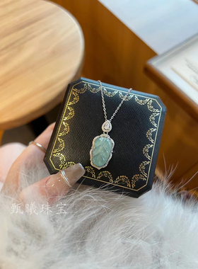 翡翠纯银项链天然A货女玉石冰种