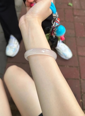 玛瑙荔枝冻手镯白月光玉镯