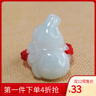 翡翠玉石大葫芦金珠弹力串珠戒指女手工编织戒面男转运红绳双十一