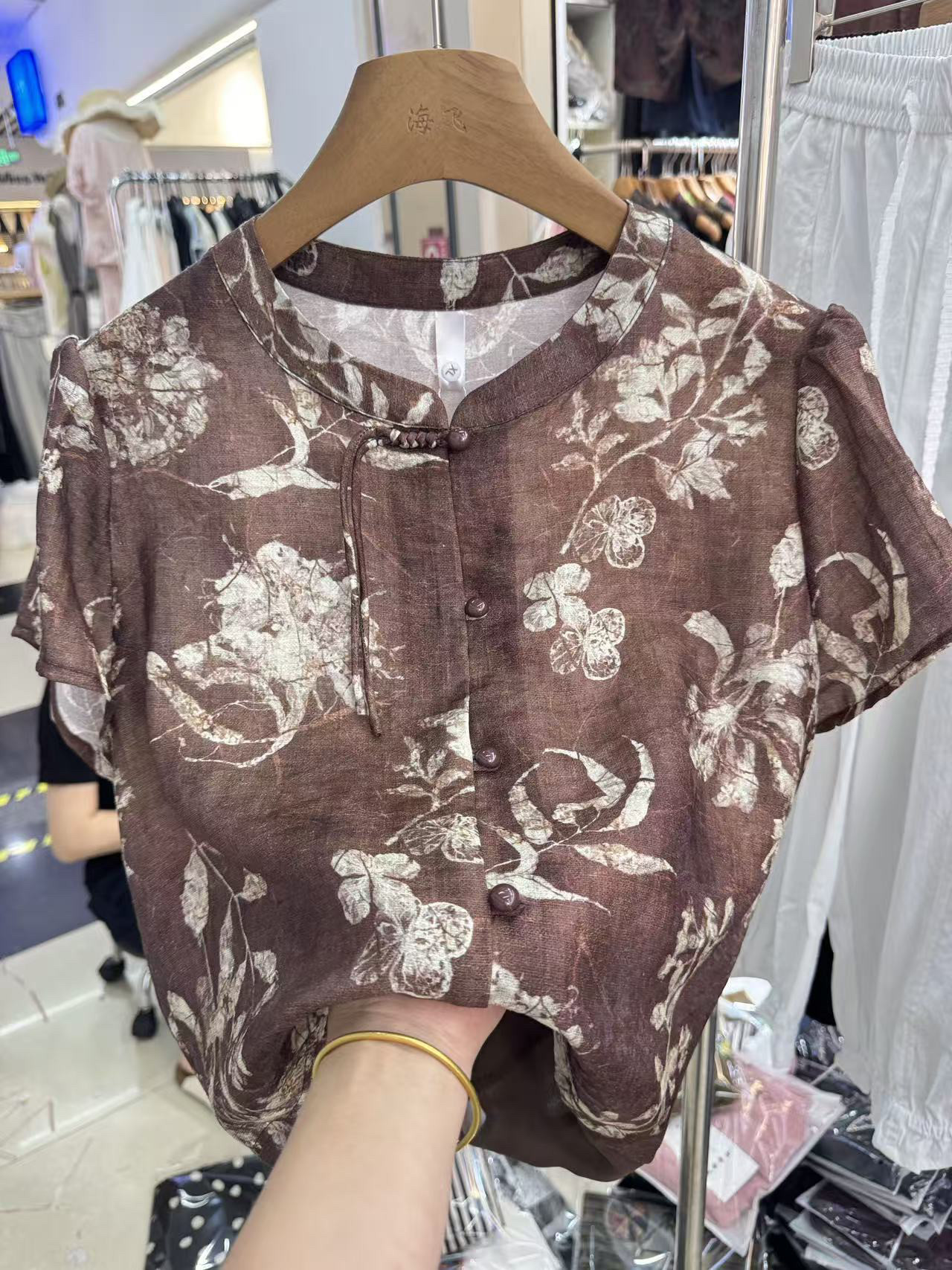 宽松显瘦中式国风提花衬衣