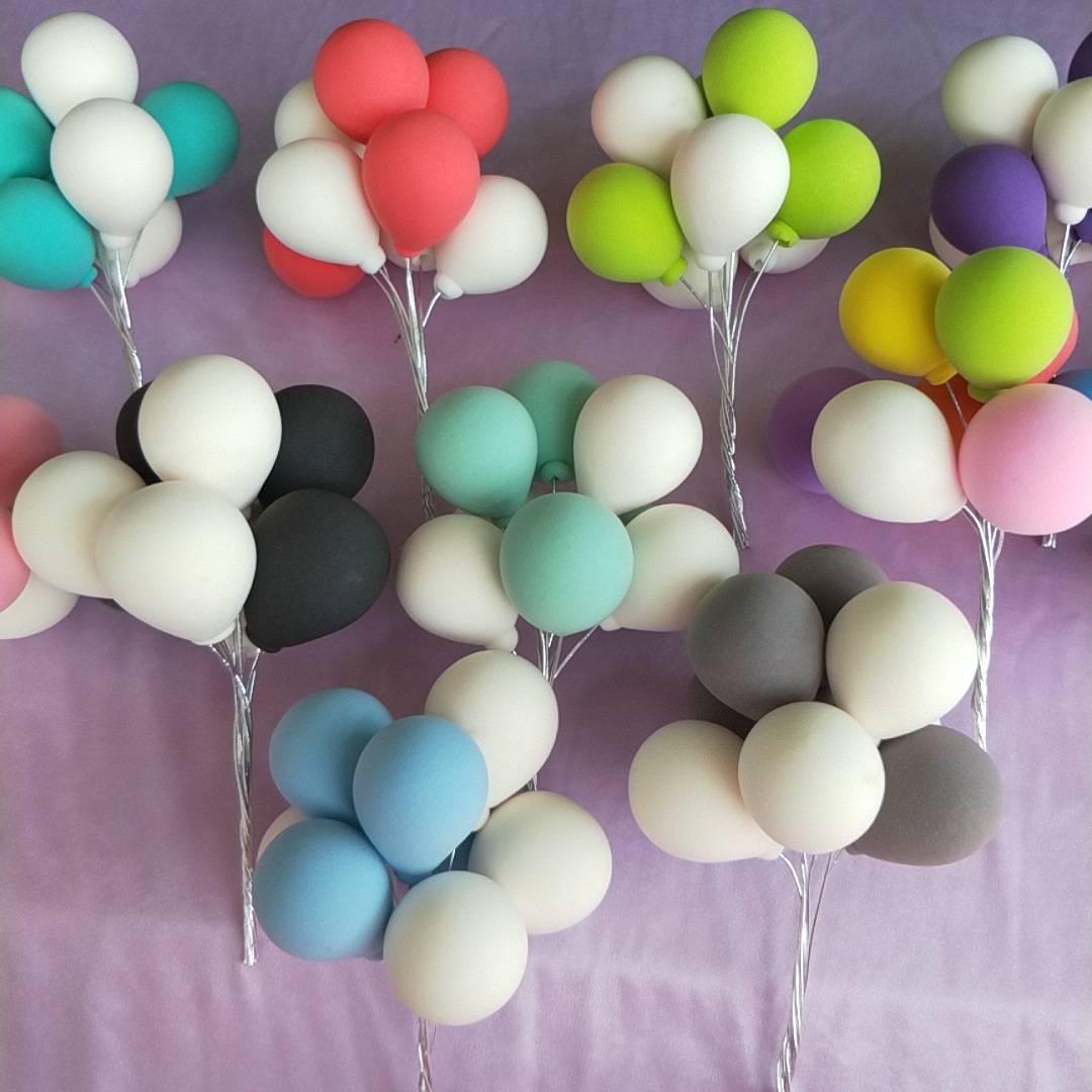 [花样烘焙]粘土告白气球单只装 彩色立体气球蛋糕装饰摆件插件